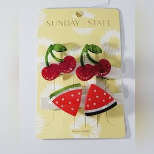 MWT-❤️💚-Sunday State-Cherry on the Vine + Watermelon Hair Barrett Duo